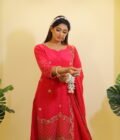 Royal Crepe Sharara Set A stunning embroidered Crepe Shara Set with bordered Organza Dupatta