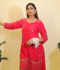 Royal Crepe Sharara Set A stunning embroidered Crepe Shara Set with bordered Organza Dupatta