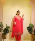 Blingy Punjabi Crepe Suit with Heavy Work and Chinon Dupatta
