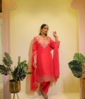 Blingy Punjabi Crepe Suit with Heavy Work and Chinon Dupatta