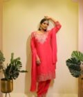 Blingy Punjabi Crepe Suit with Heavy Work and Chinon Dupatta