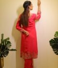 Blingy Punjabi Crepe Suit with Heavy Work and Chinon Dupatta