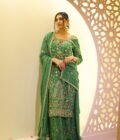 Fully Embroidered Shirt, Sharara & Dupatta Set