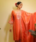 Shimmer-Brocade Tissue Salwar Suit