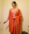 Shimmer-Brocade Tissue Salwar Suit