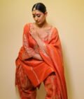 Shimmer-Brocade Tissue Salwar Suit