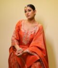 Shimmer-Brocade Tissue Salwar Suit