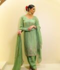 Embroidered Organza Suit with Crepe Salwar