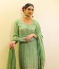 Embroidered Organza Suit with Crepe Salwar