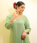 Embroidered Organza Suit with Crepe Salwar