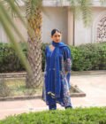 ‘Vibrant Dream’ - Blue Silk Suit Blue Organza Silk Suit with Hand Embroidery on Sleeves & Sides
