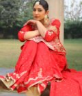 Scarlet Red Crepe Sharara Suit