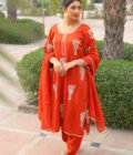 Regal Elegance with Organza Silk Embellished Suit