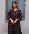 Black Beaded Crepe Casual Sharara