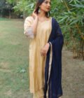 Silk Simplicity: Embroidered Dola Suit
