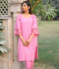 Silk Blush Embroidered Dola Suit