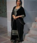 Dramatic Black Velvet Suit with Heavy Hand Embroidery