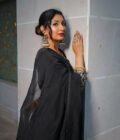 Dramatic Black Velvet Suit with Heavy Hand Embroidery